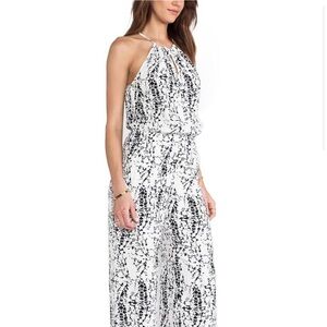 Parker Shauna Silk Jumpsuit in Black Splatter Size Smalll